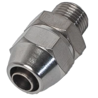 Пневмофитинг компрессионный прямой с наружной резьбой NBPT SM-S 12/10-04 (R1/2) никелированная латунь